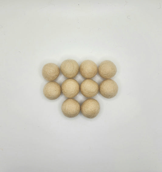 Wheat - Wool Felt Balls