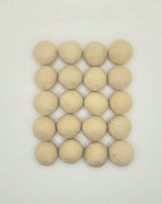 Beige - Wool Felt Balls