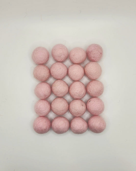 Pale Pink - Wool Felt Balls