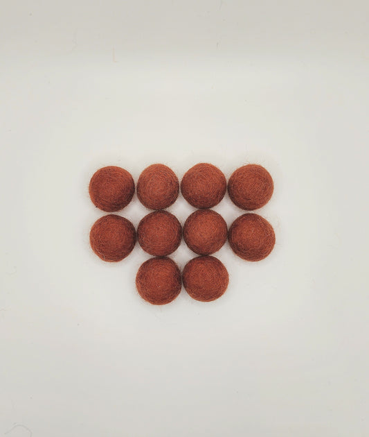 Rust - Wool Felt Balls