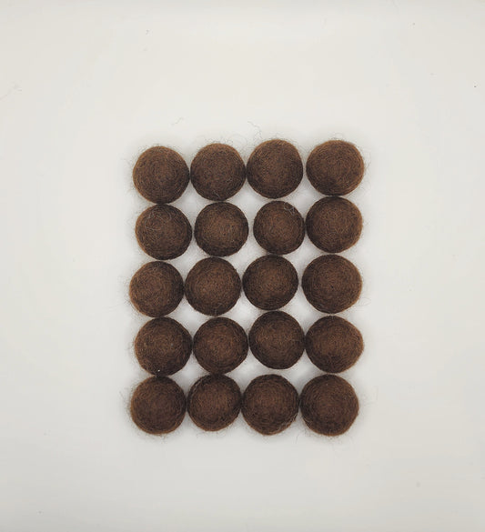 Chocolate - Wool Felt Balls