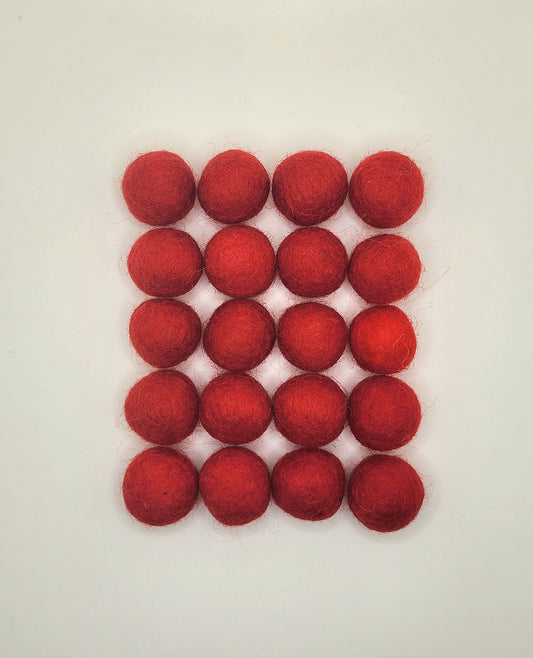 Red - Wool Felt Balls