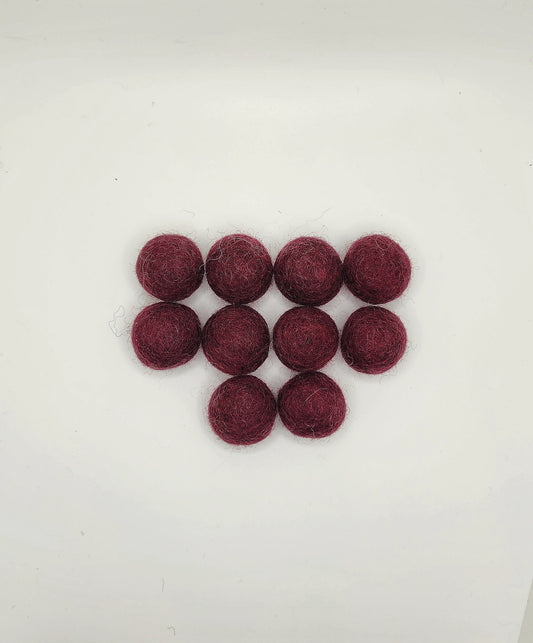 Maroon - Wool Felt Balls