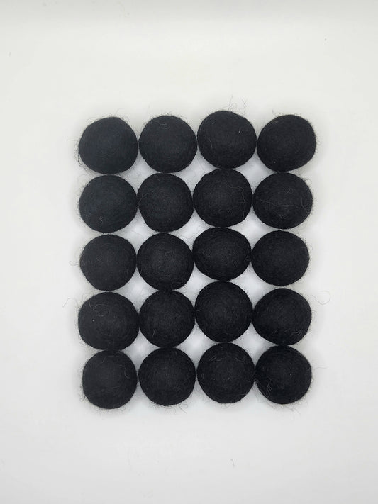 Black - Wool Felt Balls