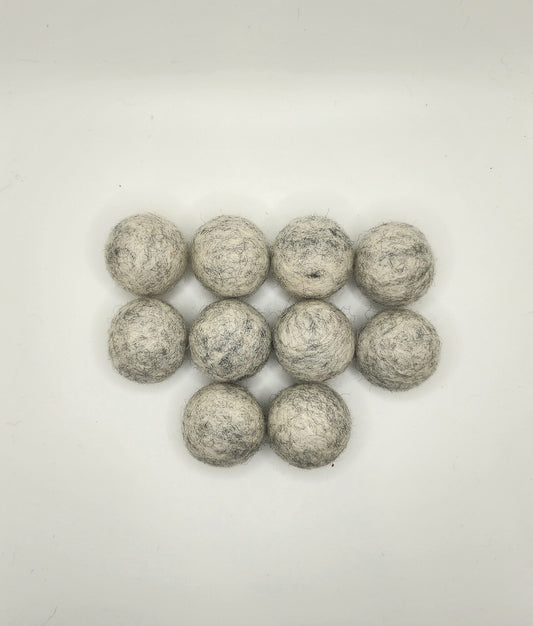 Light Grey - Wool Felt Balls