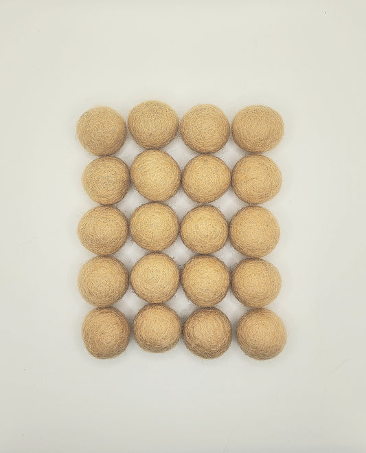 Almond - Wool Felt Balls