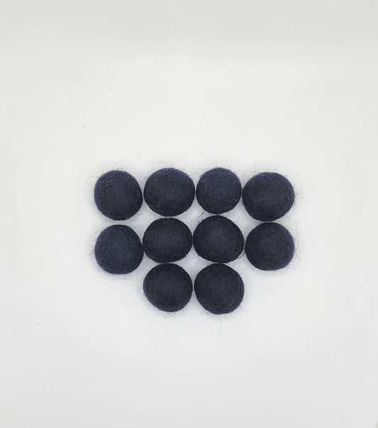 Navy - Wool Felt Balls