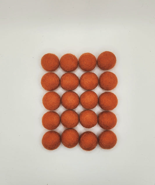 Orange - Wool Felt Balls