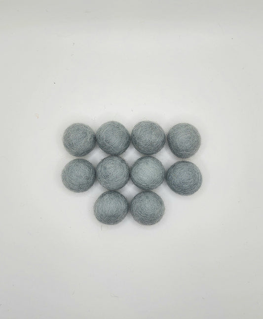 Ice Blue - Wool Felt Balls