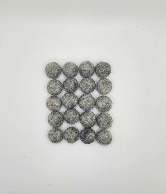 Marled Grey - Wool Felt Balls