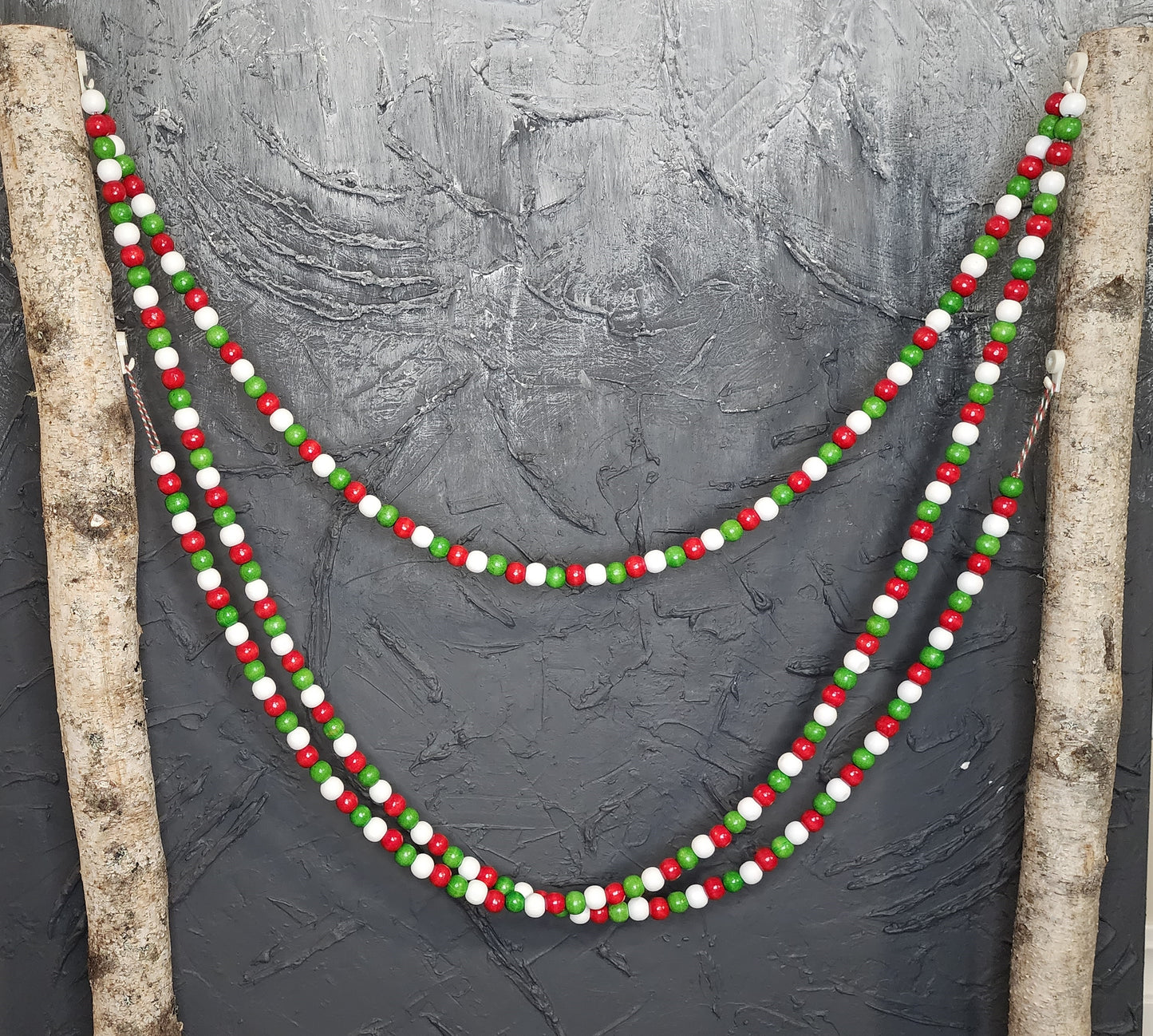 "Festive Classic" - 9ft. Wood Bead Garland