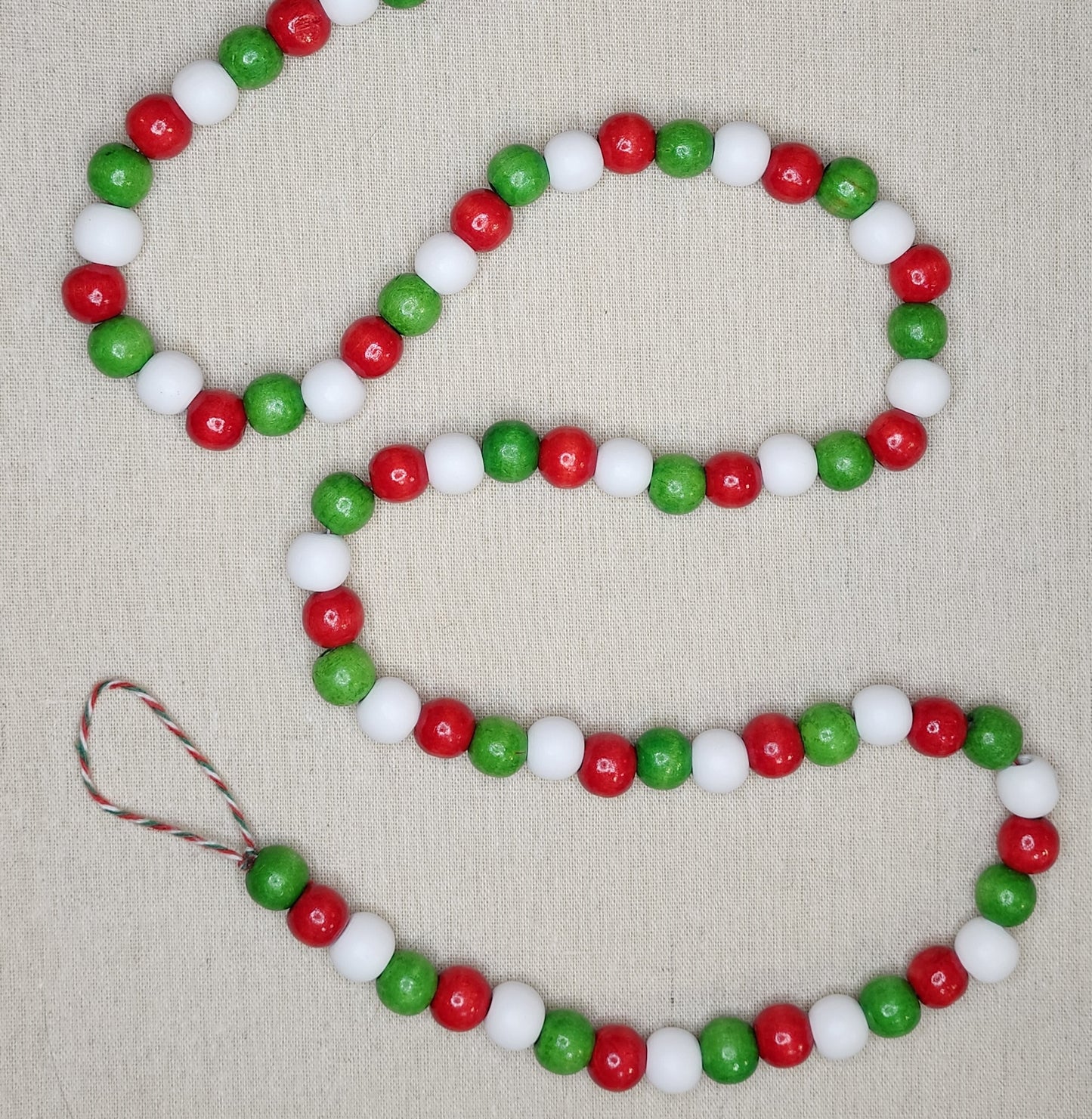 "Festive Classic" - 9ft. Wood Bead Garland